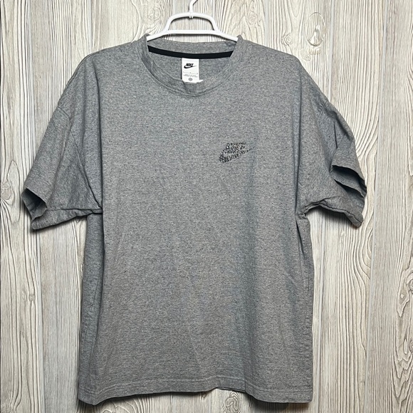 Nike Shirt Men Large Adult Athletic Training Gym Crewneck Pinwheel Heather Grey - Picture 1 of 5